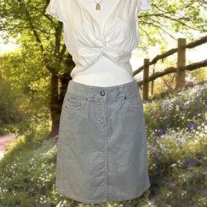 Corduroy grey midi skirt size S vintage 90s